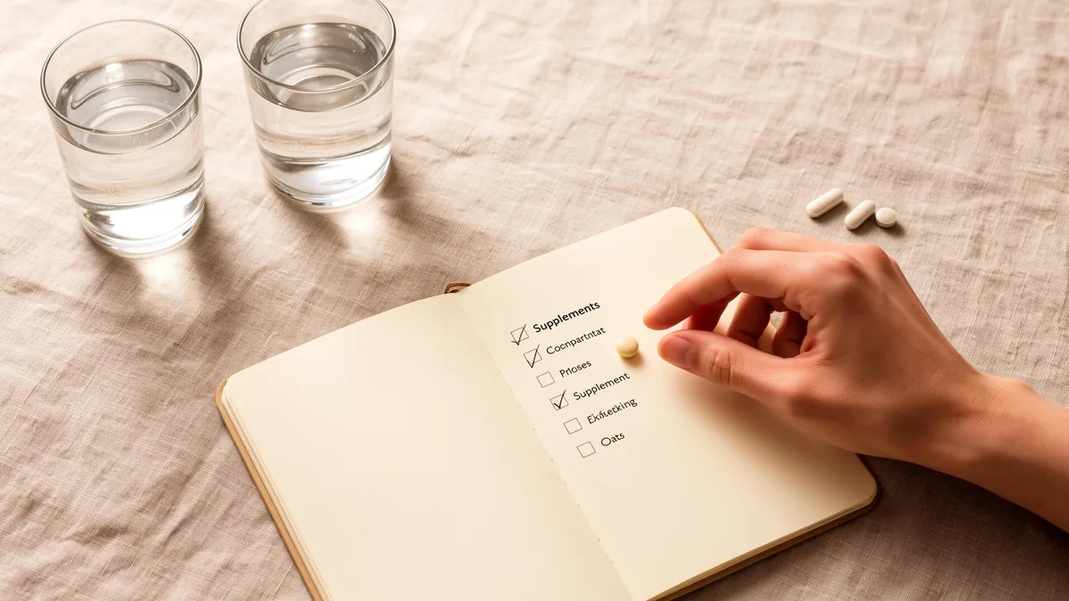 Choosing the right iron supplement — calm organized decision scene